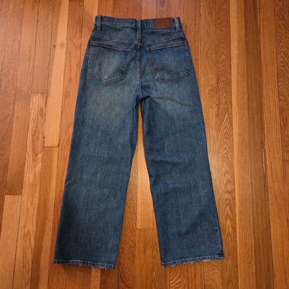 Madewell Slim Wide-Leg Crop, Garrett Wash/Medium, Slimming and Trendy! Sz 27 - Picture 4 of 13
